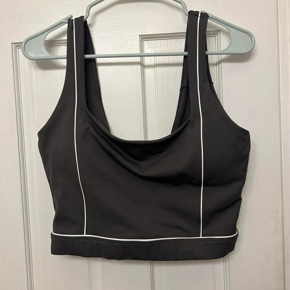 Black Women's Tank Top with White Piping